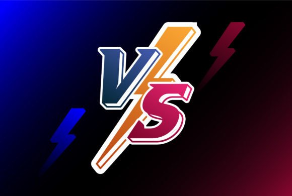 VS Text Type Font for Match Game Battle: Bold Typography